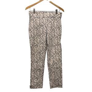 Emaline Novelty Print Pull On Pants Size 8 White w Black Birds
